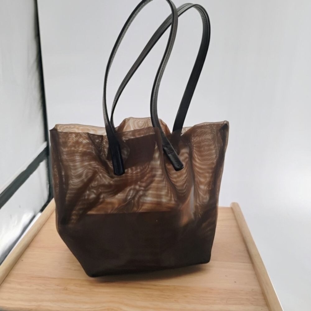 BY FAR Translucent Brown Tote